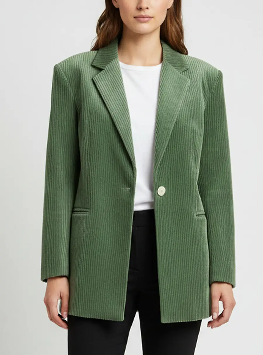 Sandro Green Corduroy Long Sleeve Jacket S
