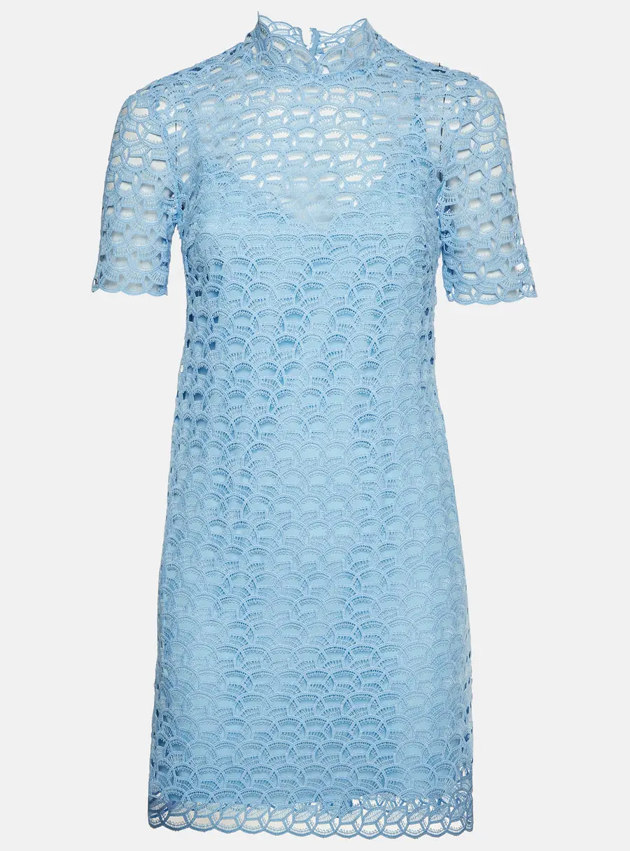 Sandro Blue Lace Short Sleeve Short Dress S