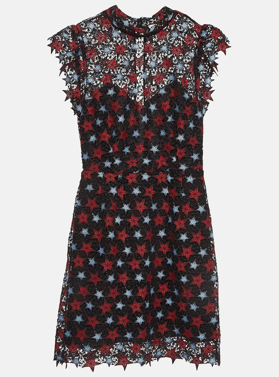 Sandro Black Star Lace Mini Dress M