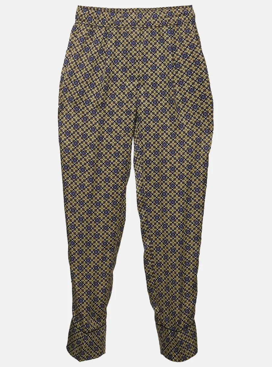 Sandro Multicolor Printed Satin Straight Leg Dany Trousers S