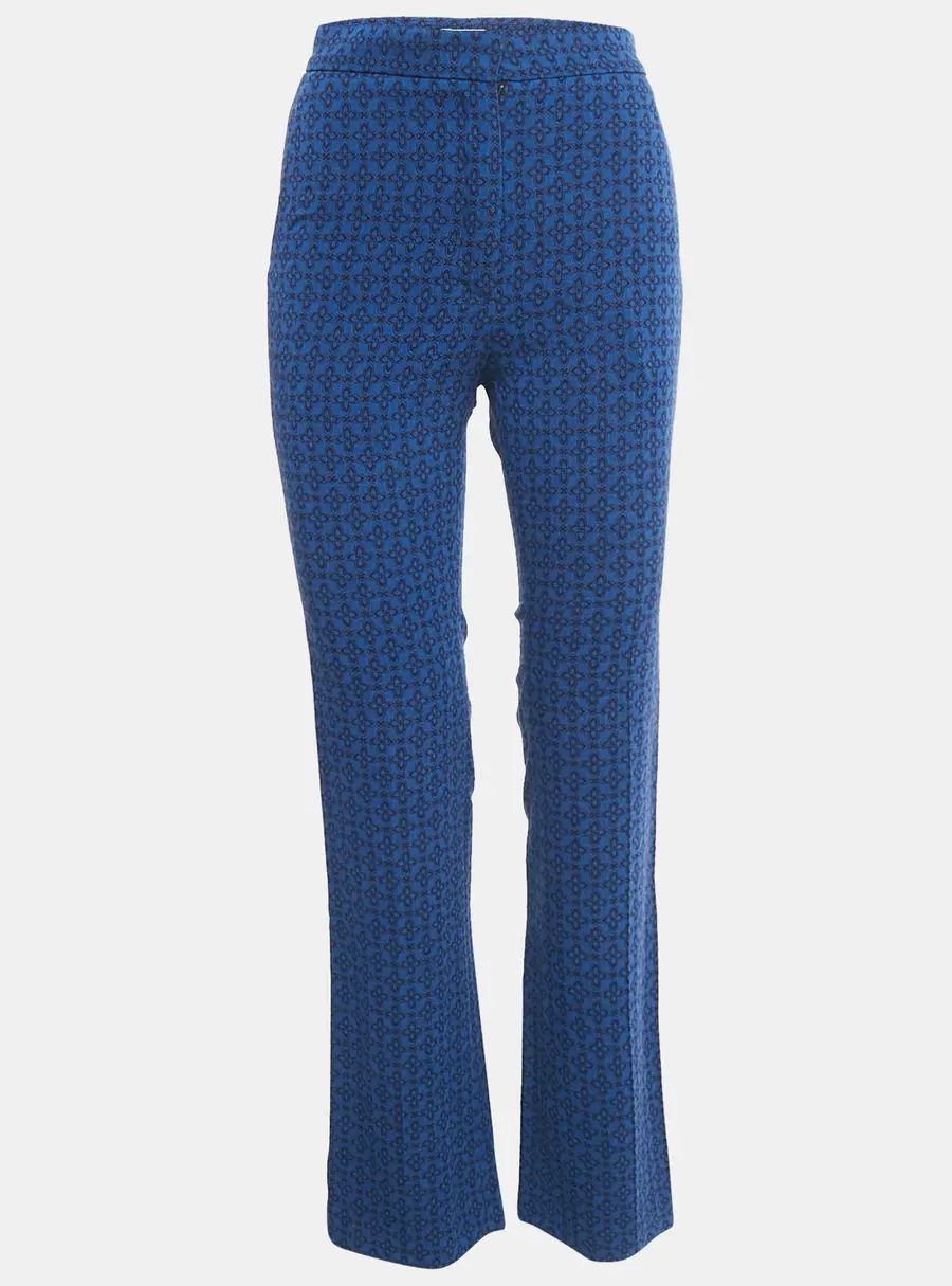 Sandro Blue Jacquard Crepe Amparo Pants S