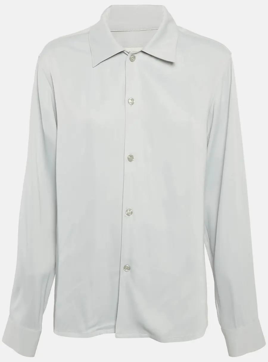 Sandro Grey Crepe Buttoned Full Sleeve Shirt S