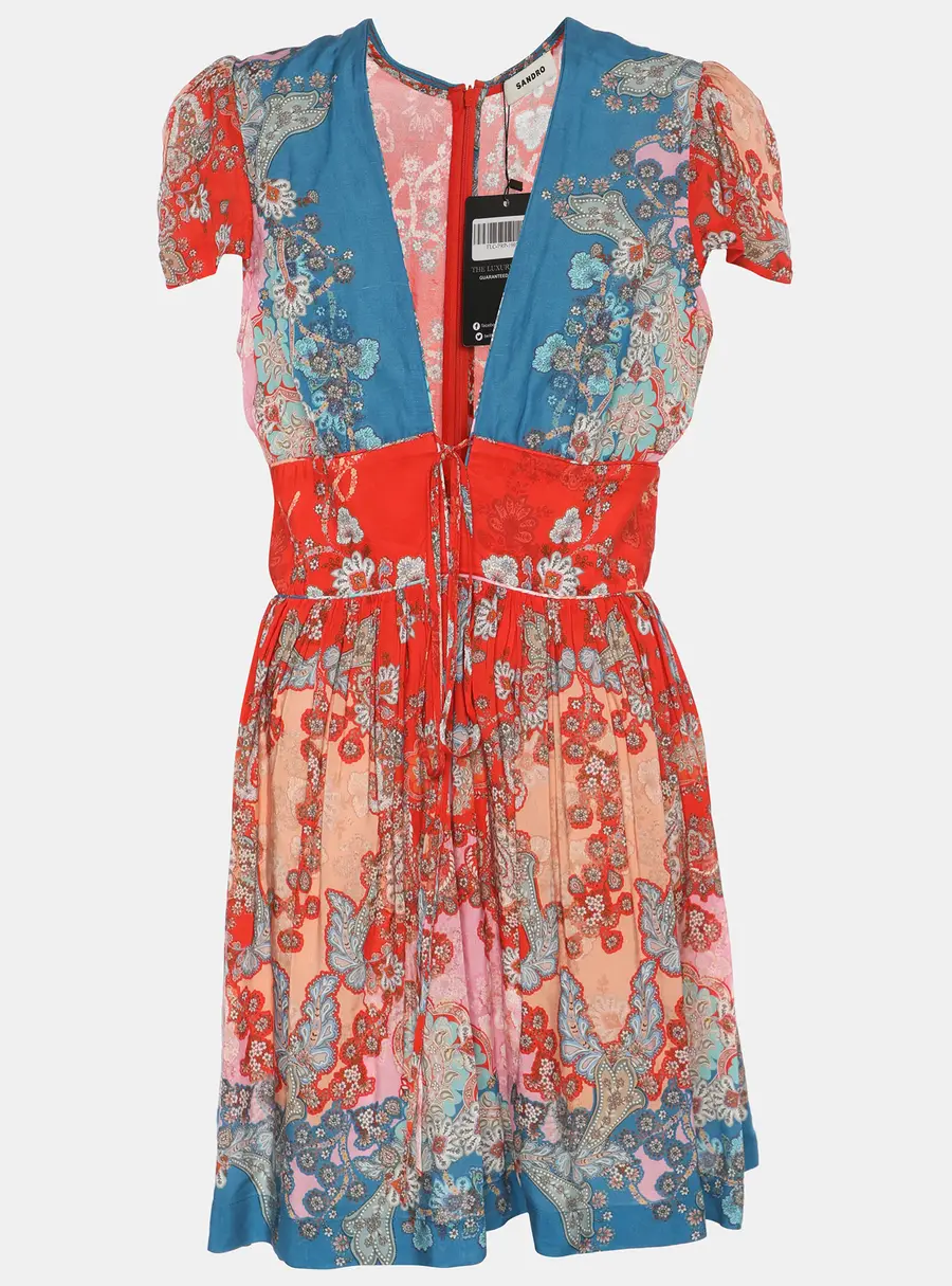 Sandro Multicolor Printed Viscose Mini Dress L
