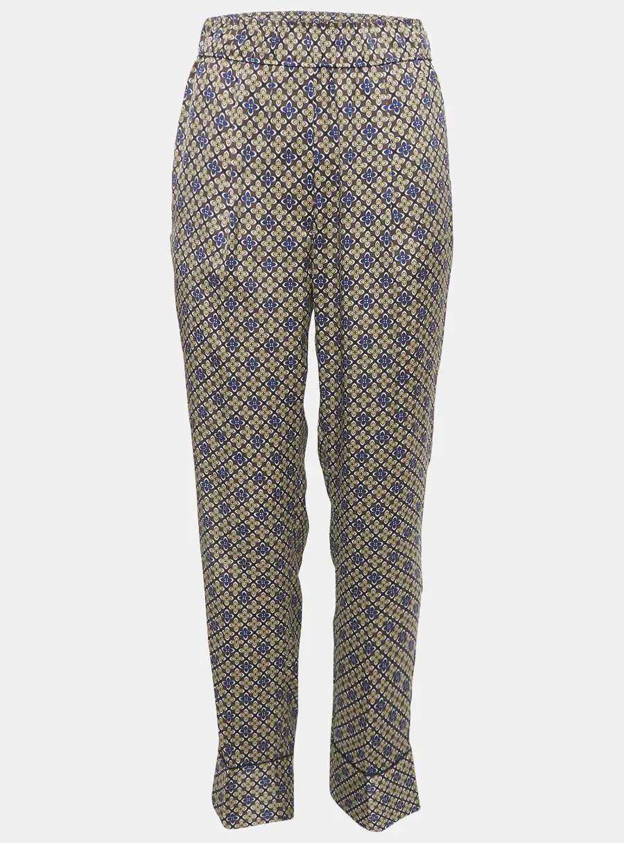 Sandro Multicolor Floral Print Satin Danny Trousers M