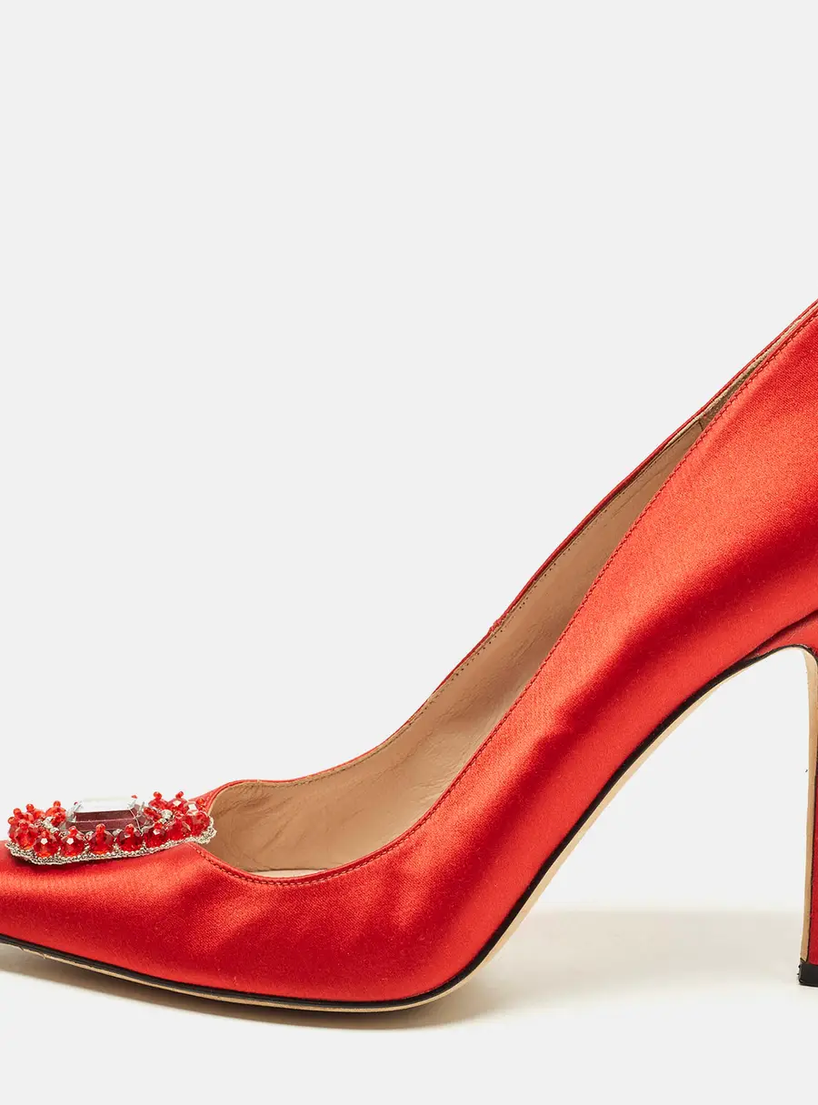 SJP Sarah Jessica Parker Amira Size 40 Red Satin Pumps