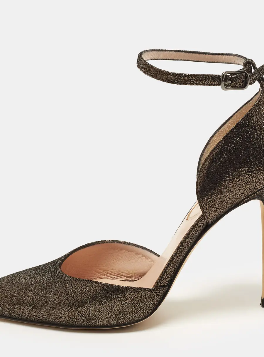 SJP Sarah Jessica Parker Size 36 Two Tone Texture Suede Ankle Strap D'orsay Pumps