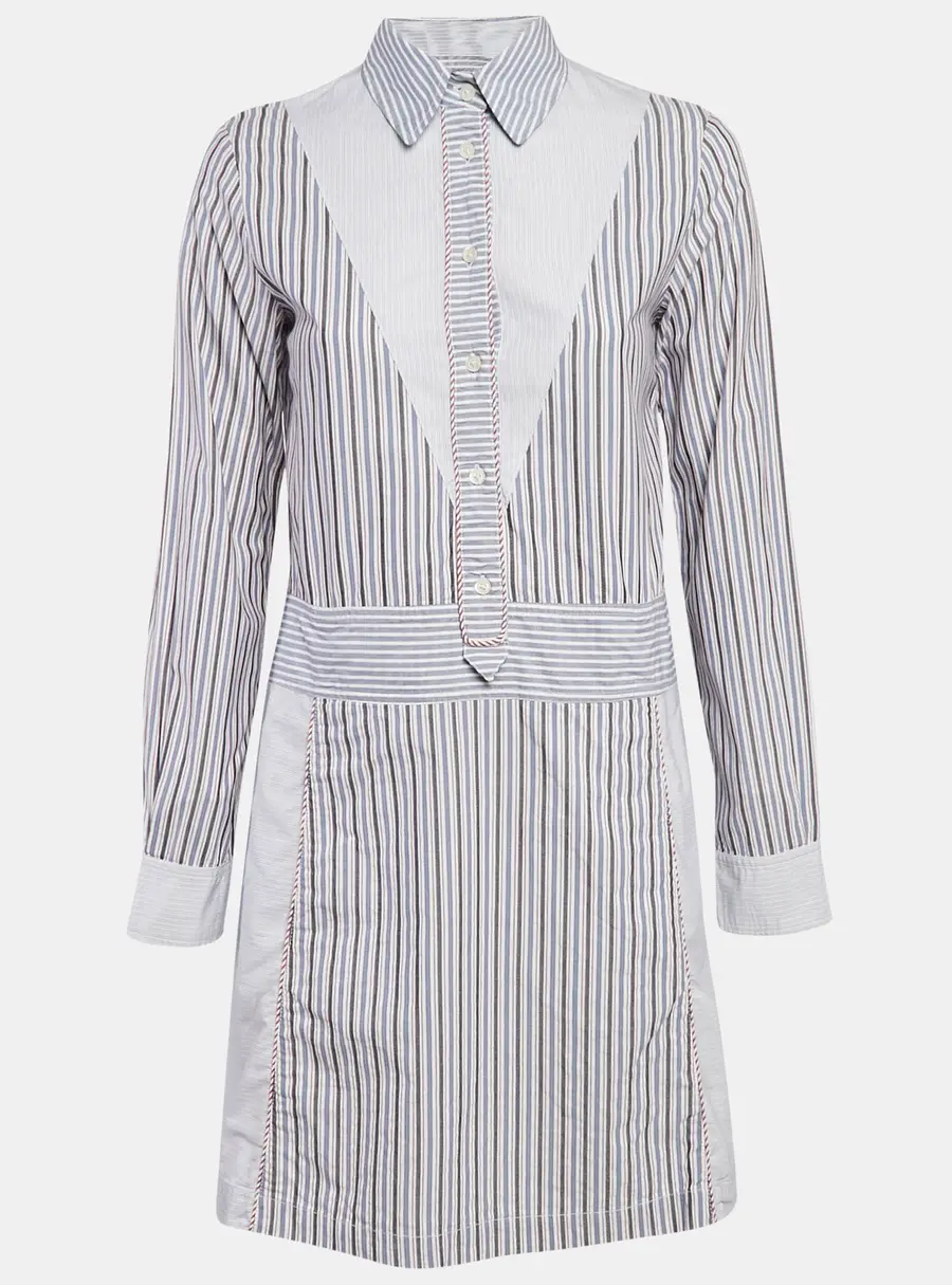 See by Chloe Blue Stripe Cotton Mini Dress S