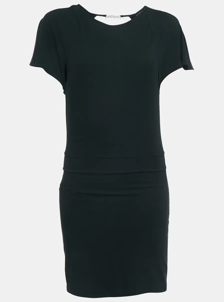 See by Chloe Black Jersey Ruffled Tie-Up Detail Mini Dress L