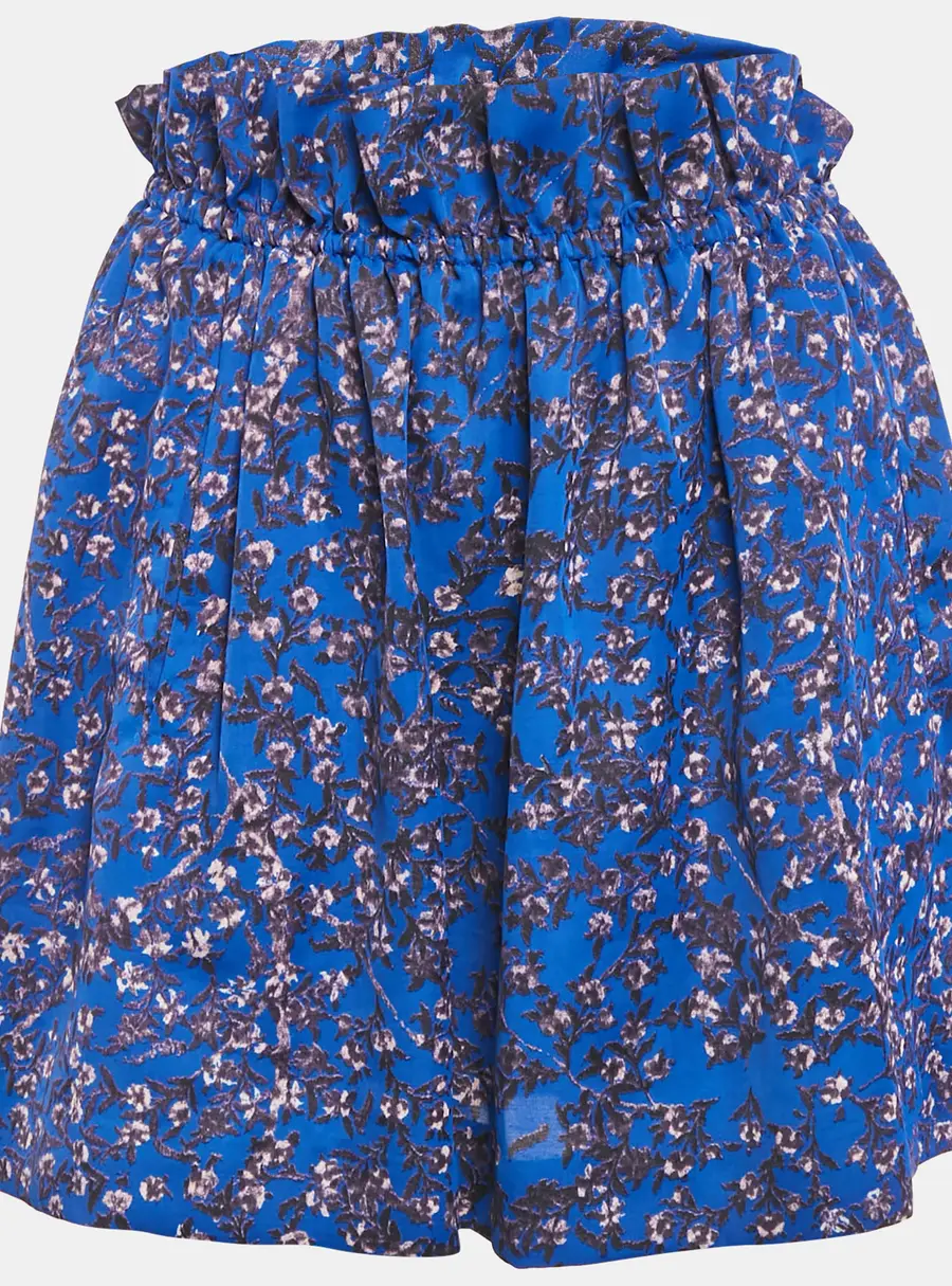 See by Chloe Blue Printed Satin Ruffled Mini Skirt S