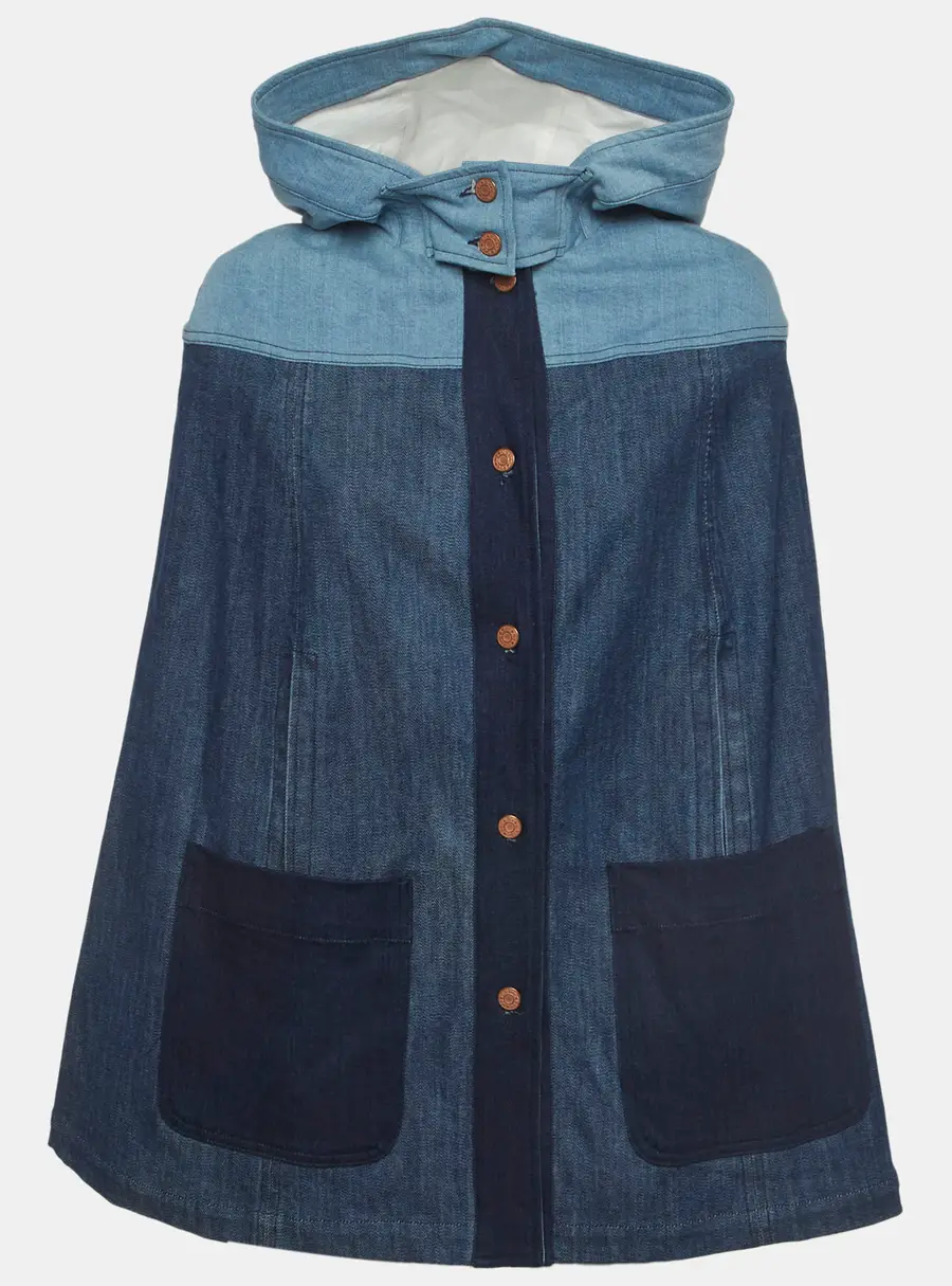 See by Chloe Blue Denim Hooded Cape S
