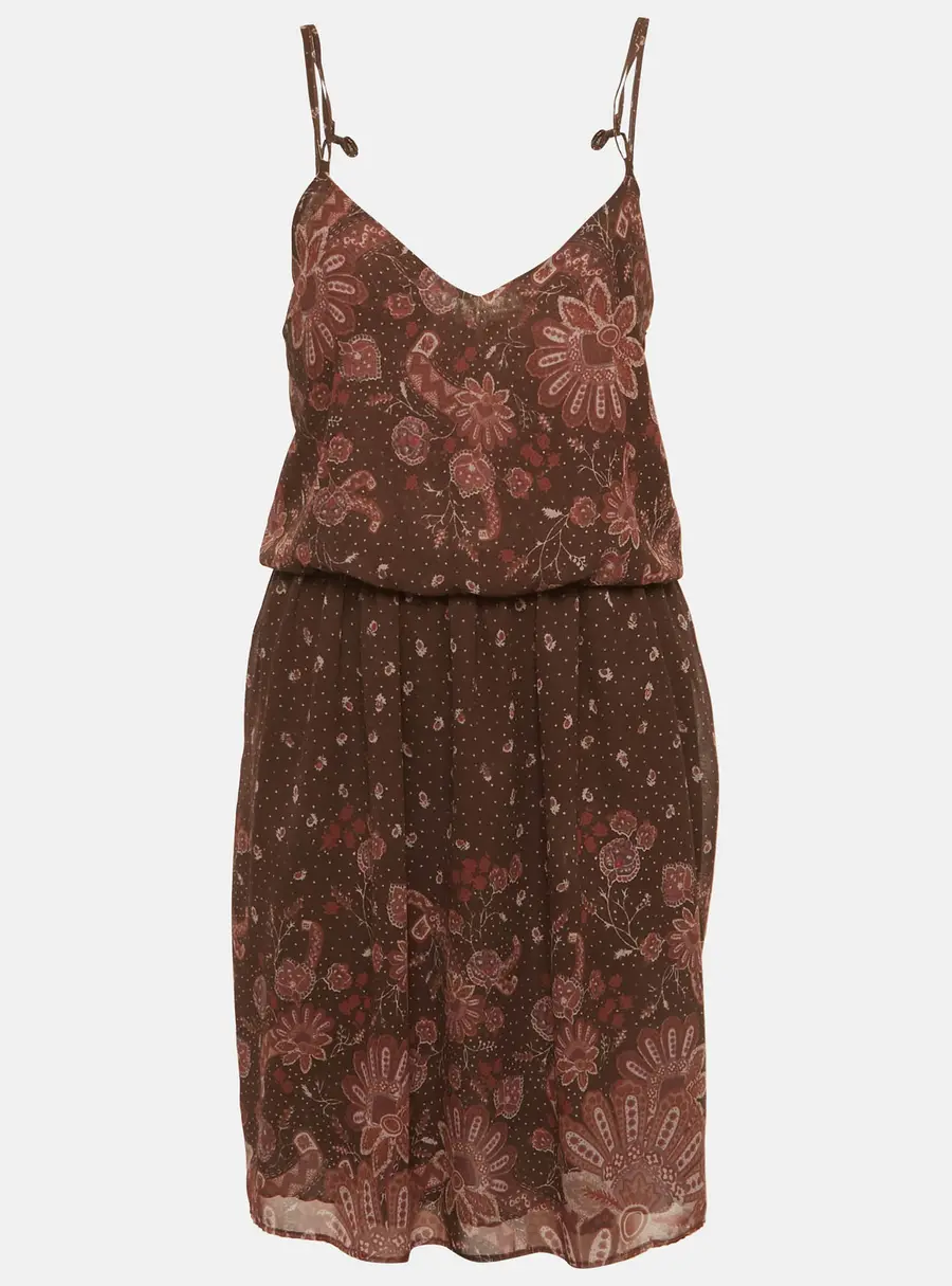 See by Chloe  Brown Paisley Print Chiffon Short Dress L