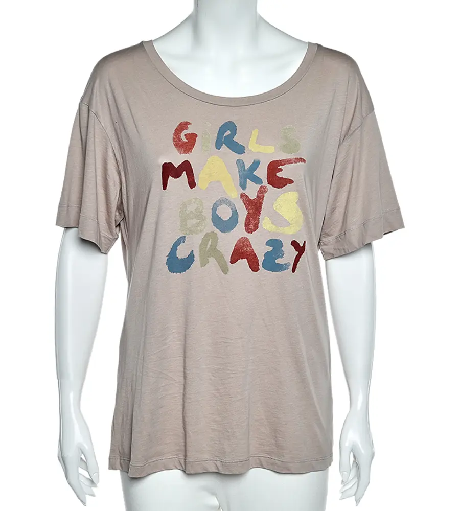 See by Chloe Pale Pink Printed Cotton Short Sleeve T-Shirt M