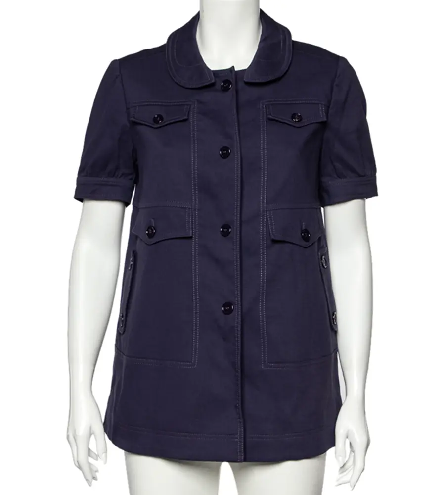 See by Chloe Navy Blue Cotton And Wool Button Front Utility Jacket M