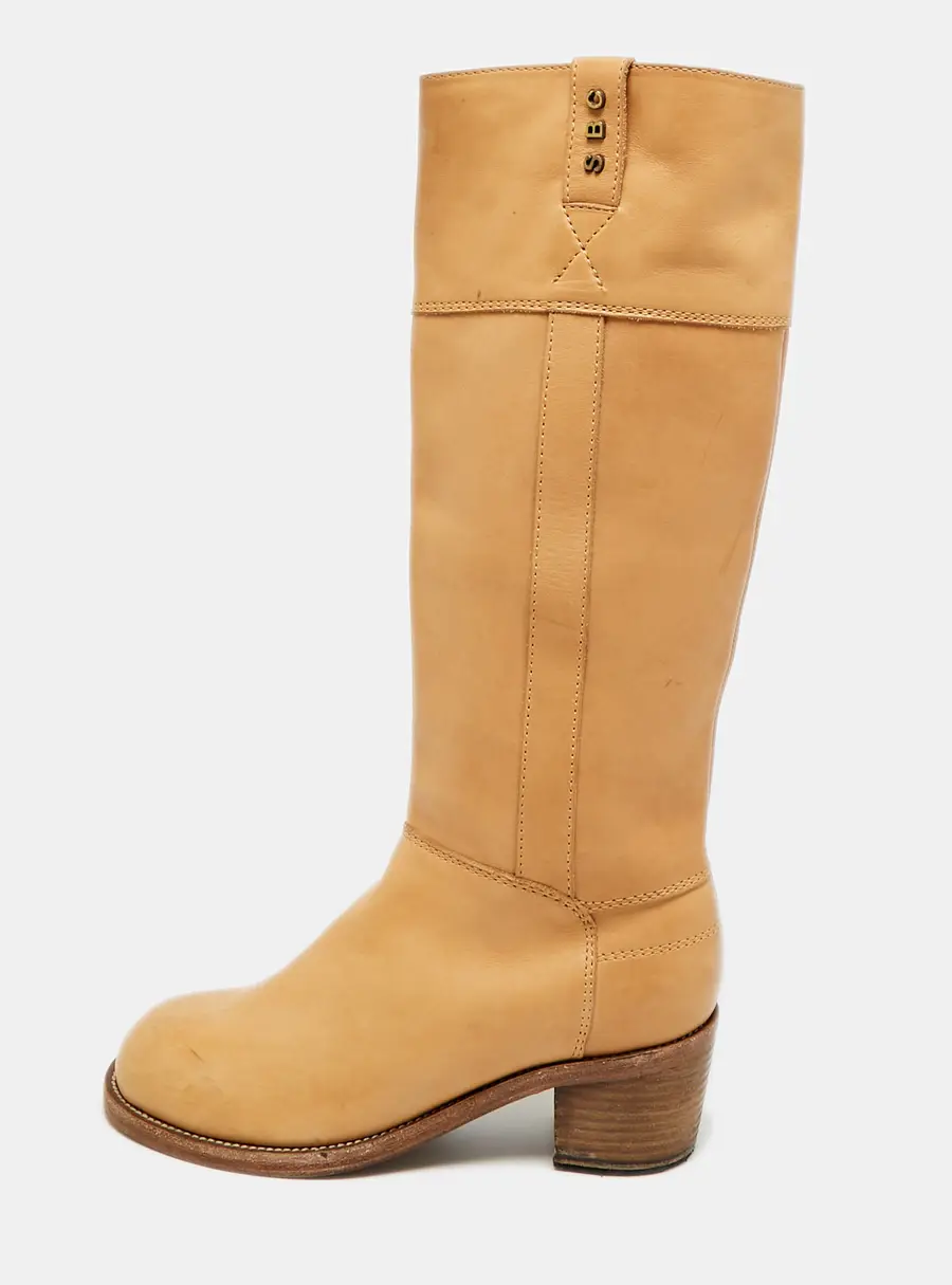 See by Chloe Size 37 Tan Leather Knee Length Riding Boots
