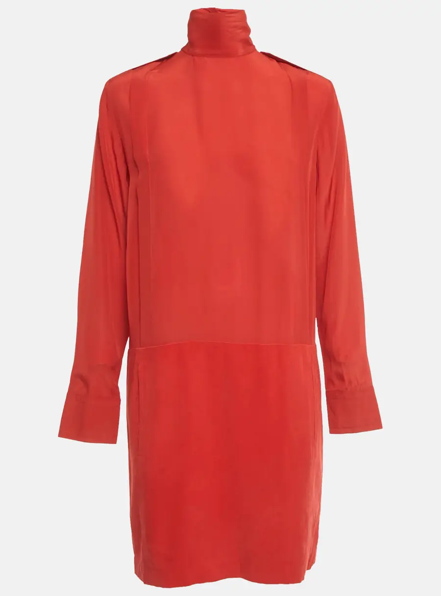 See by Chlo&eacute; Red Crepe Silk and Crepe Short Dress M