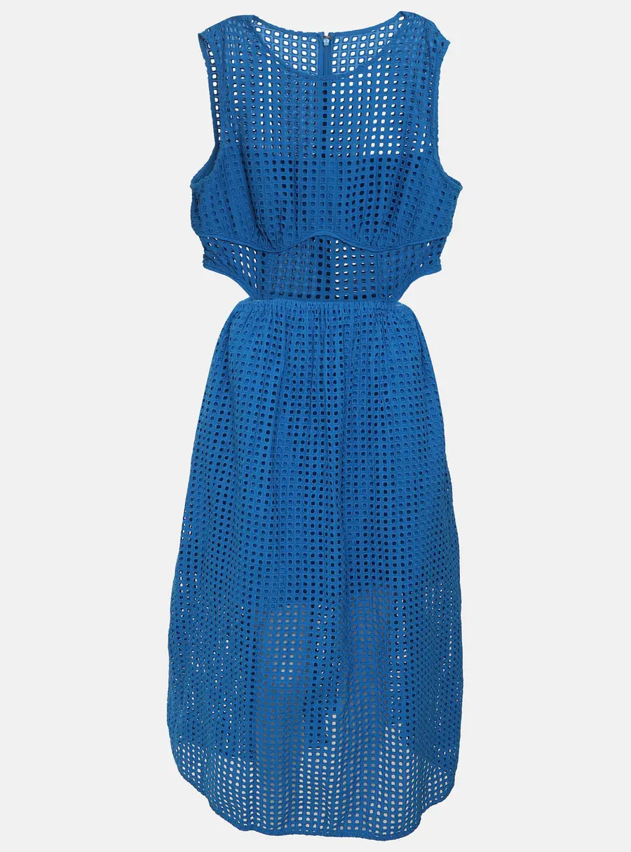 Self-Portrait Cutout Broderie Anglaise Cotton Midi Dress M