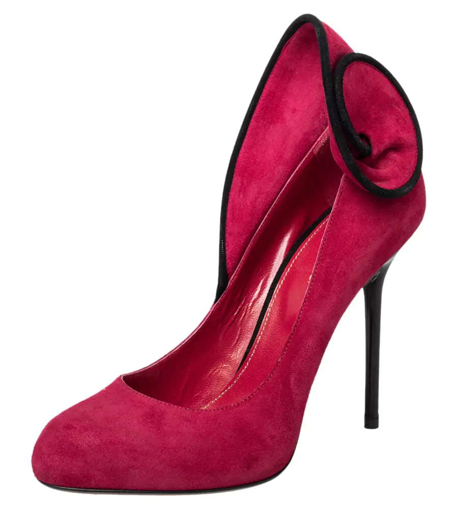 Sergio Rossi Pink Suede Swirl Pumps Size 38
