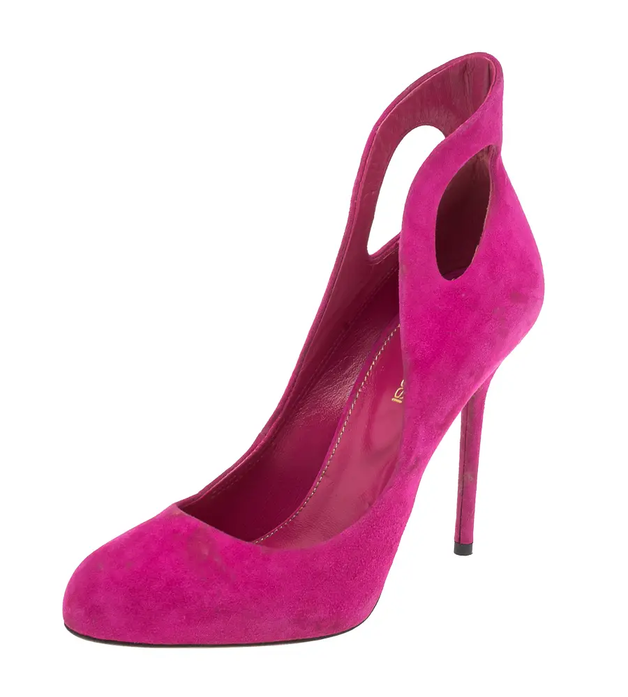 Sergio Rossi Magenda Suede Oblo Cut Out Pumps Size 36