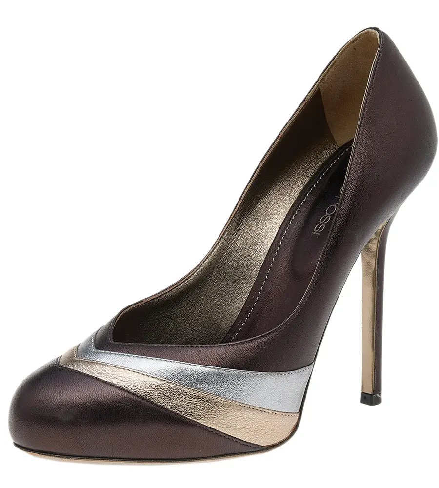 Sergio Rossi Tri Color Leather Pumps Size 37.5