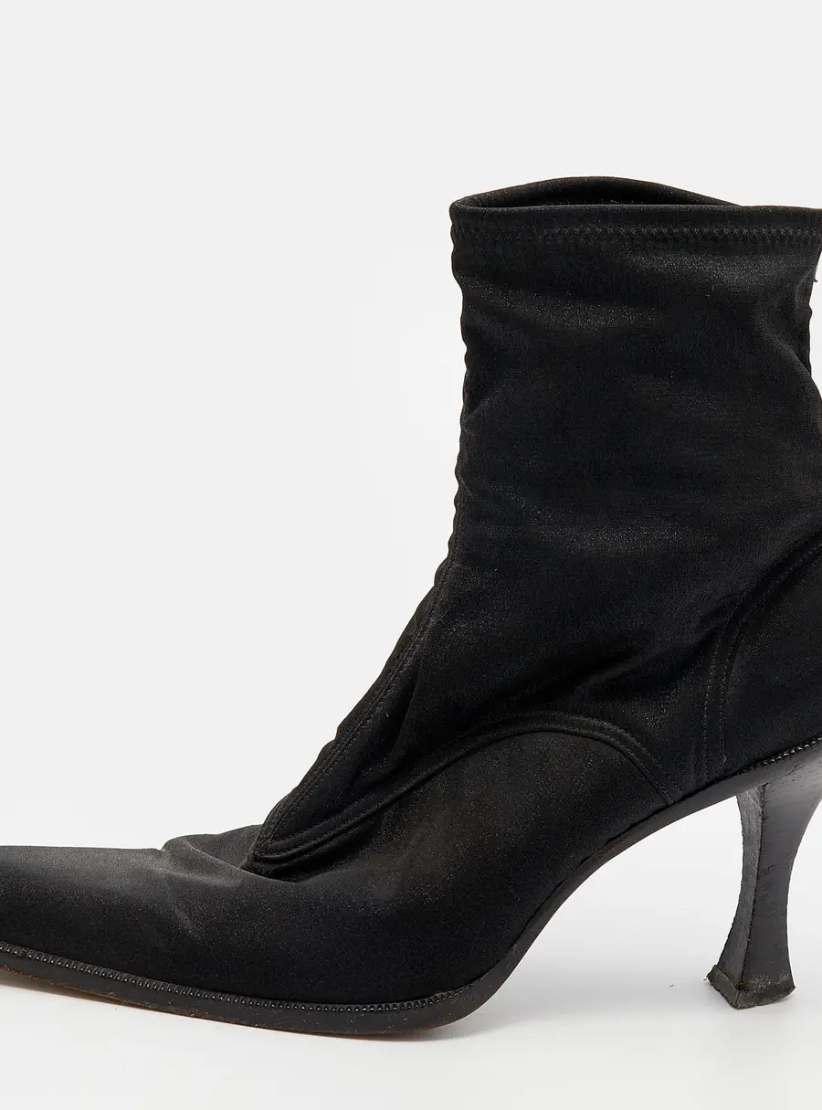 Sergio Rossi Black Spandex Ankle Length Boots Size 39