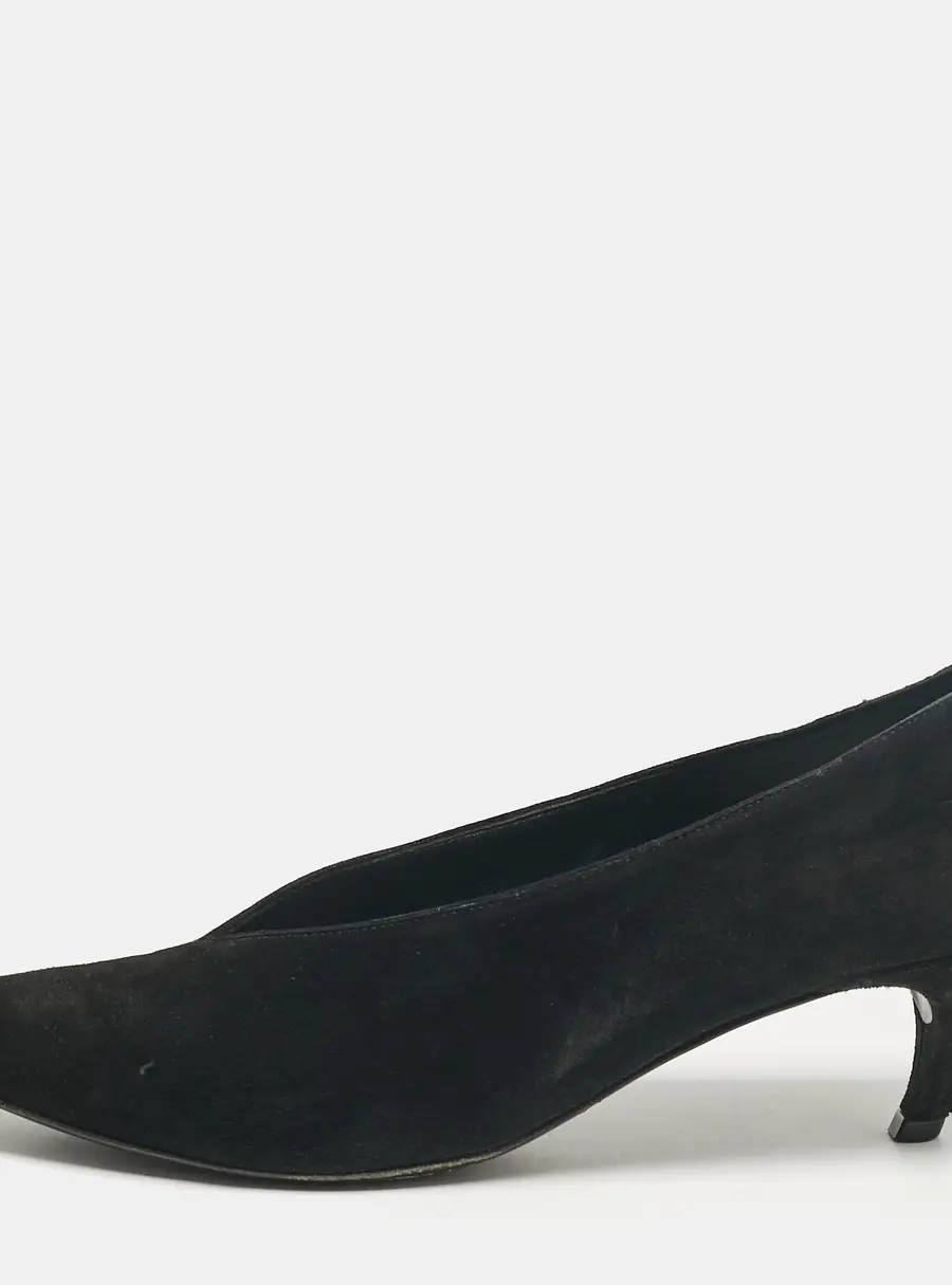 Sergio Rossi Black Suede Pointed Toe Pumps Size 38.5