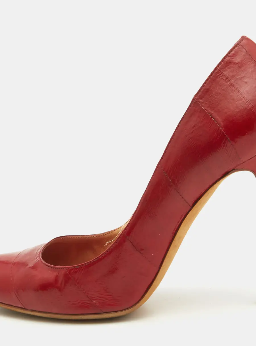 Sergio Rossi Red Eel Leather Pumps Size 40
