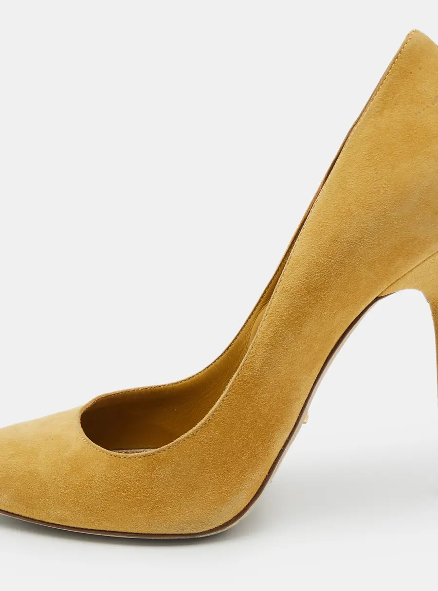Sergio Rossi Mustard Yellow Suede Pumps Size 39.5