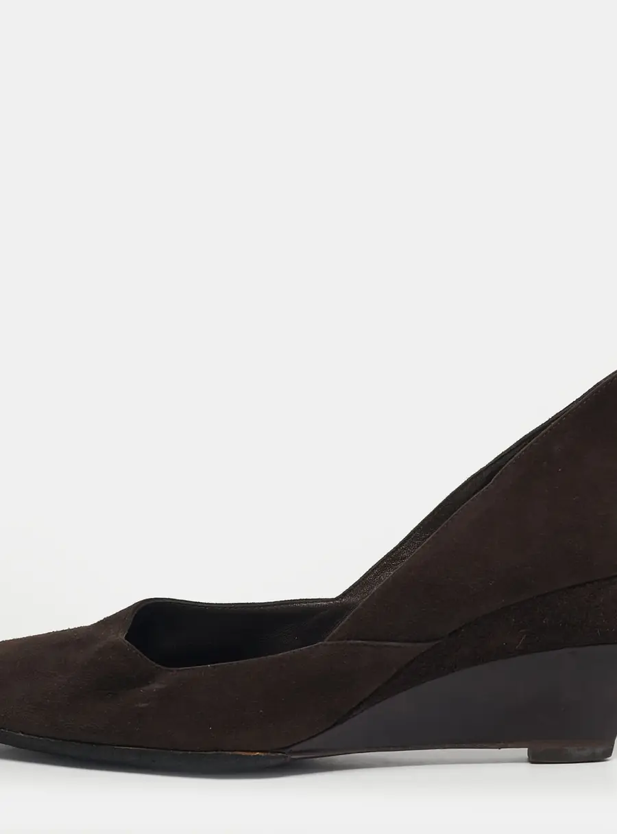 Sergio Rossi Size 39 Brown Suede Wedge Pumps
