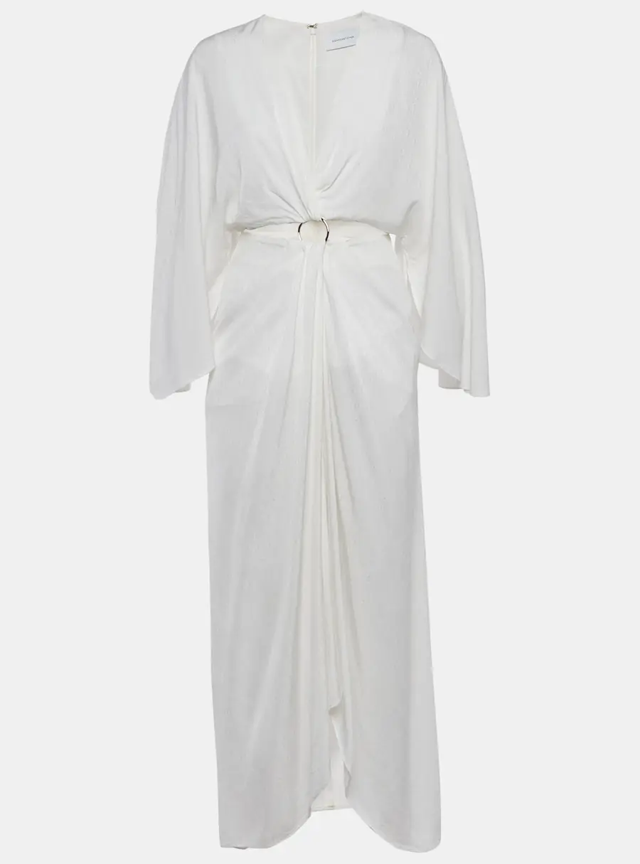 Significant Other White Textured Crepe Provence Cutout Maxi Dress S