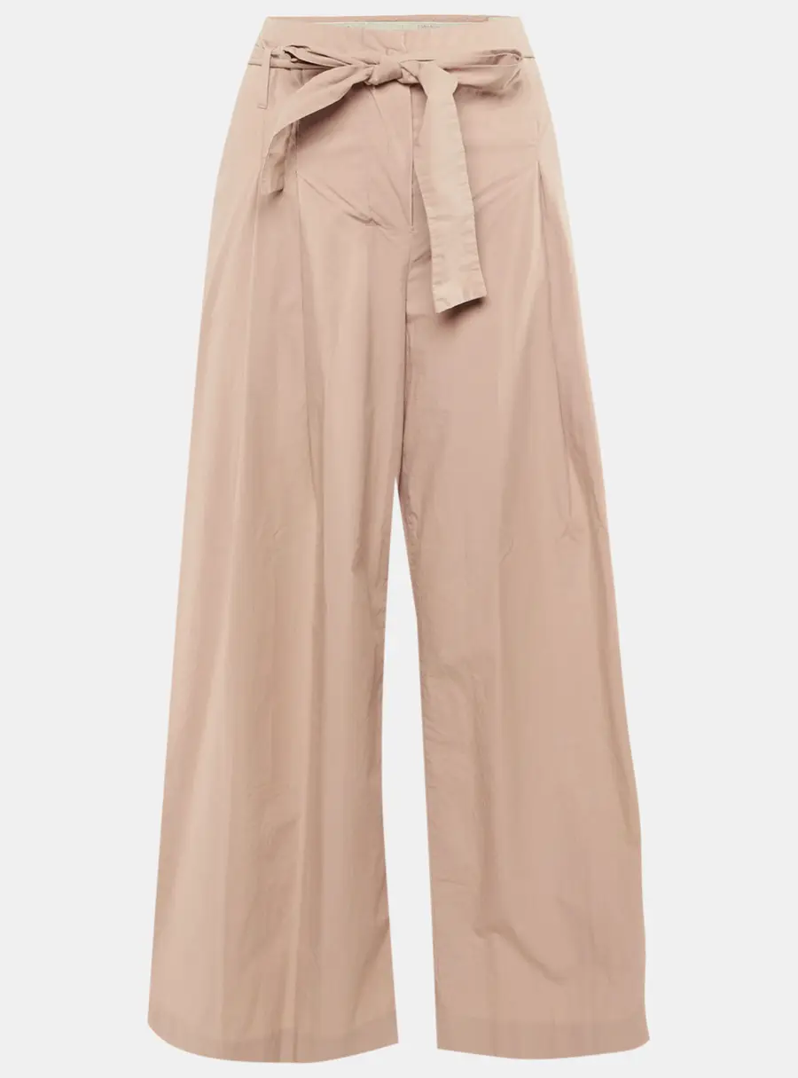 S'Max Mara Beige Cotton Pleated Trouser S