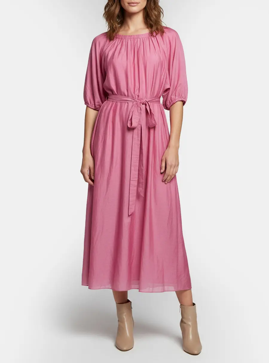 S' Max Mara Pink Silk Blend Flared Fresia Long Dress XL