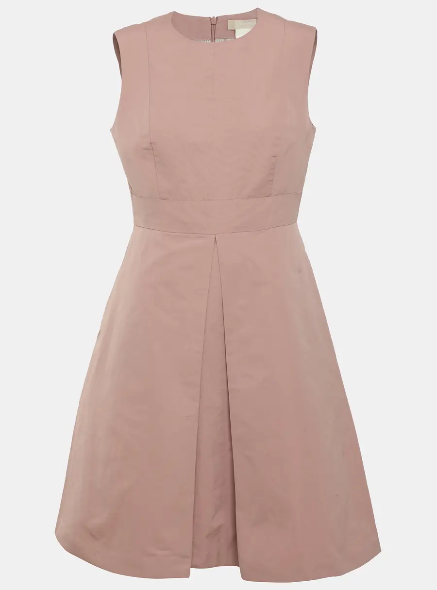 S'Max Mara Dusty Pink Satin Sleeveless Knee Length Dress S