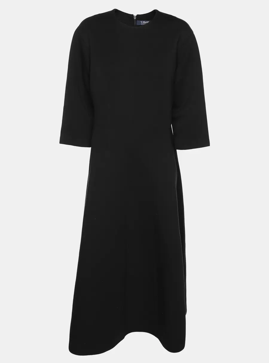 S'Max Mara Black Jersey Pensile Midi Dress XL