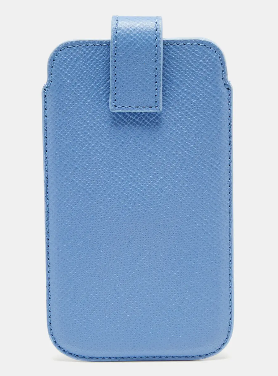 Smythson Blue Leather Phone Cover