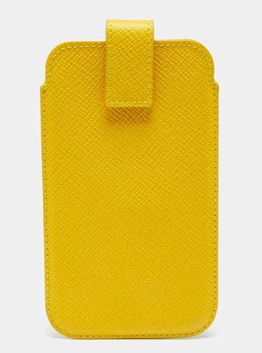 Smythson Yellow Leather Phone Cover