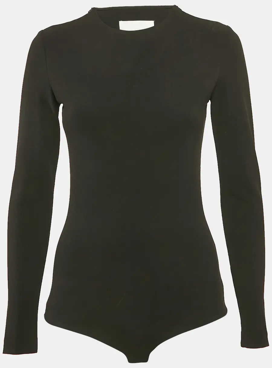 Solace London Black Crepe Keziah Bodysuit S