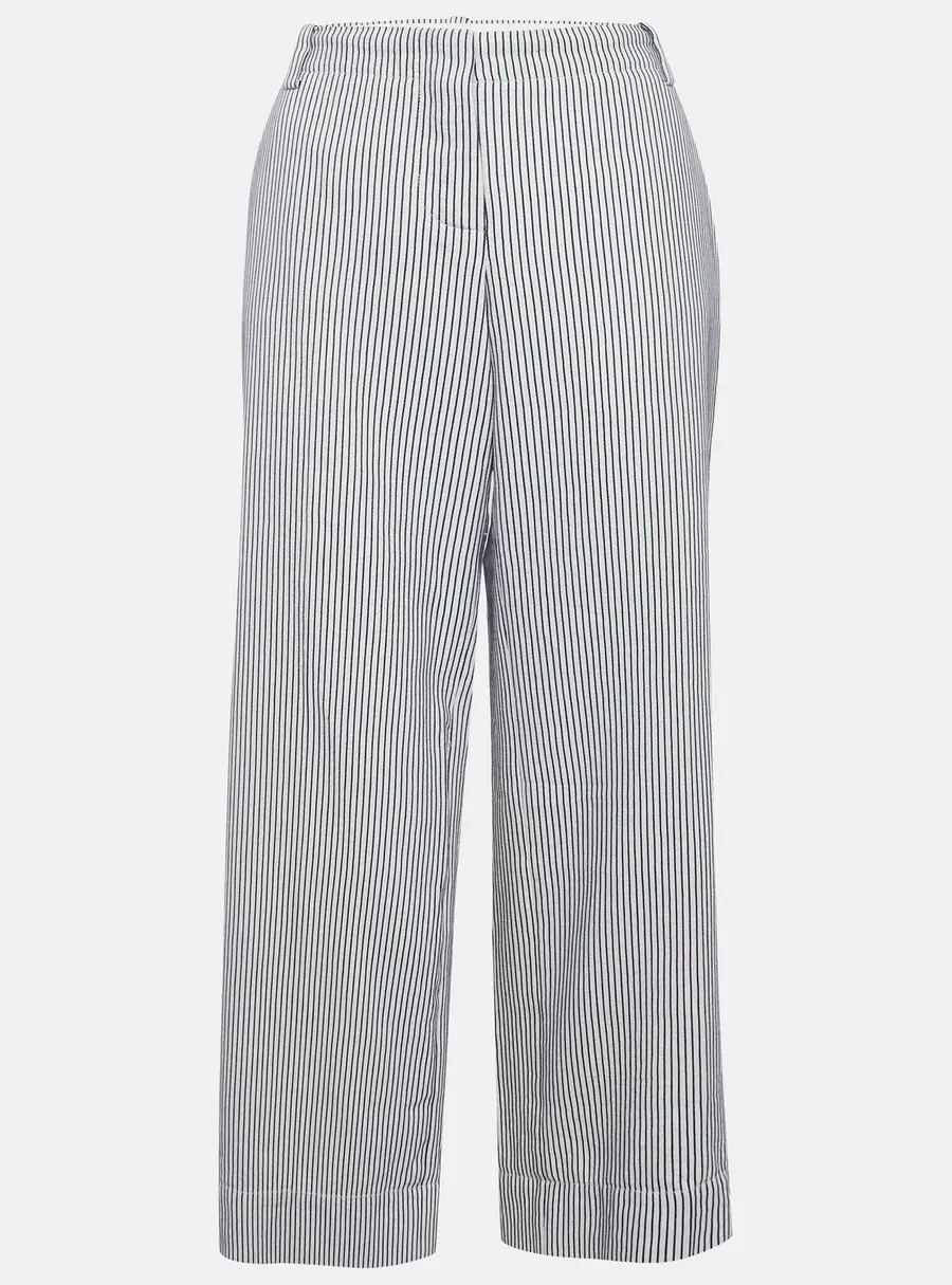 Sonia Rykiel White Striped Cotton Trousers M