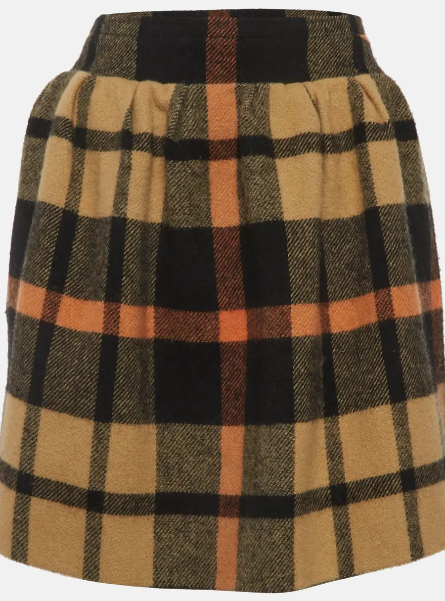 Sonia Rykiel Multicolour Plaid Pattern Wool Mini Skirt L