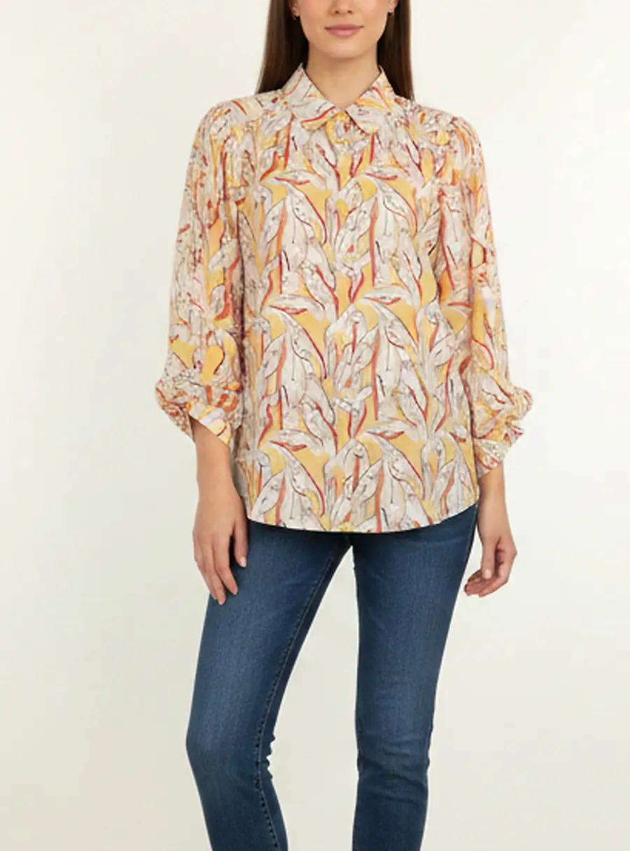 Sonia Rykiel Multicolor Printed Crepe Blouse XL