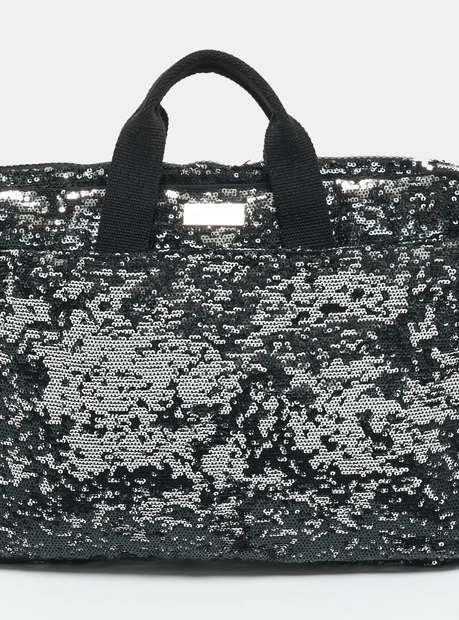 Sonia Rykiel Black/Silver Sequins Laptop Bag