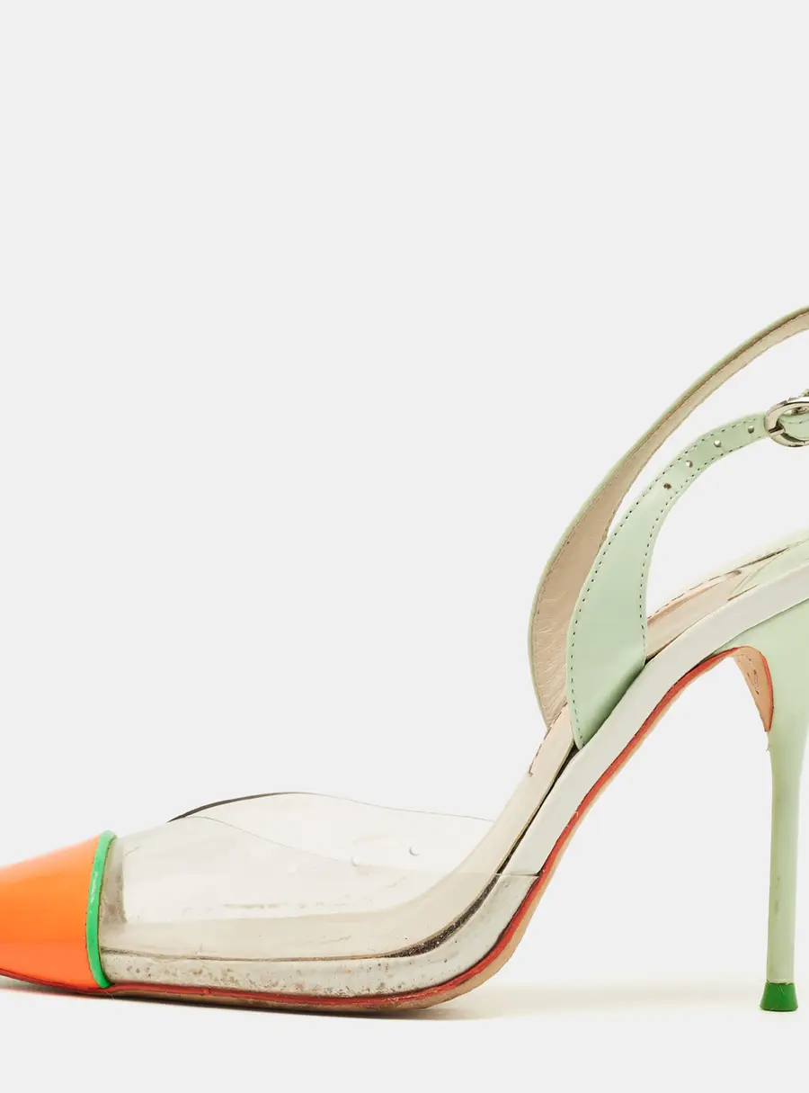 Sophia Webster Daria Size 37 Multicolor Leather and PVC Slingback Pumps