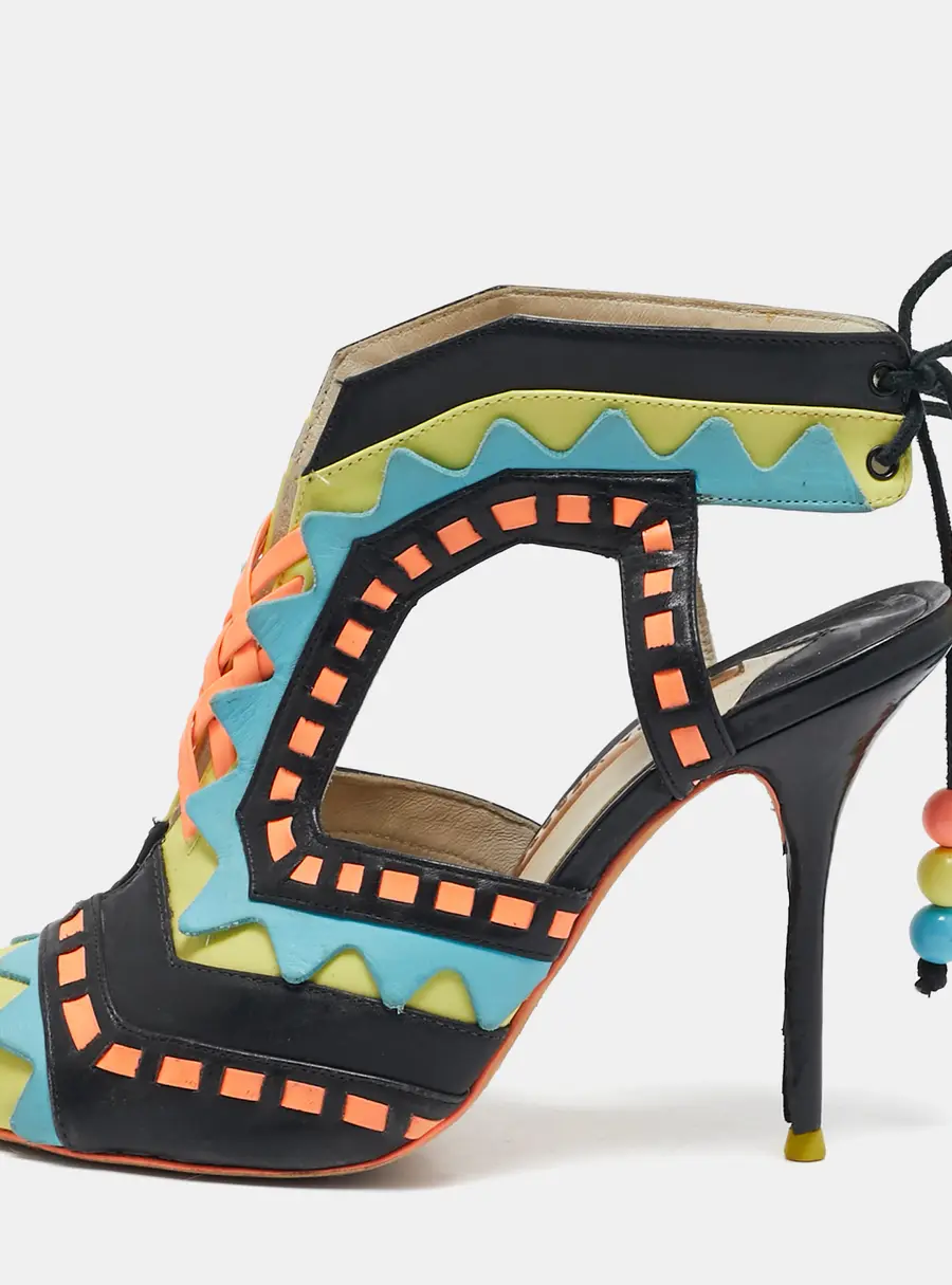 Sophia Webster Riko Size 38 Multicolor Leather Ankle Strap Sandals