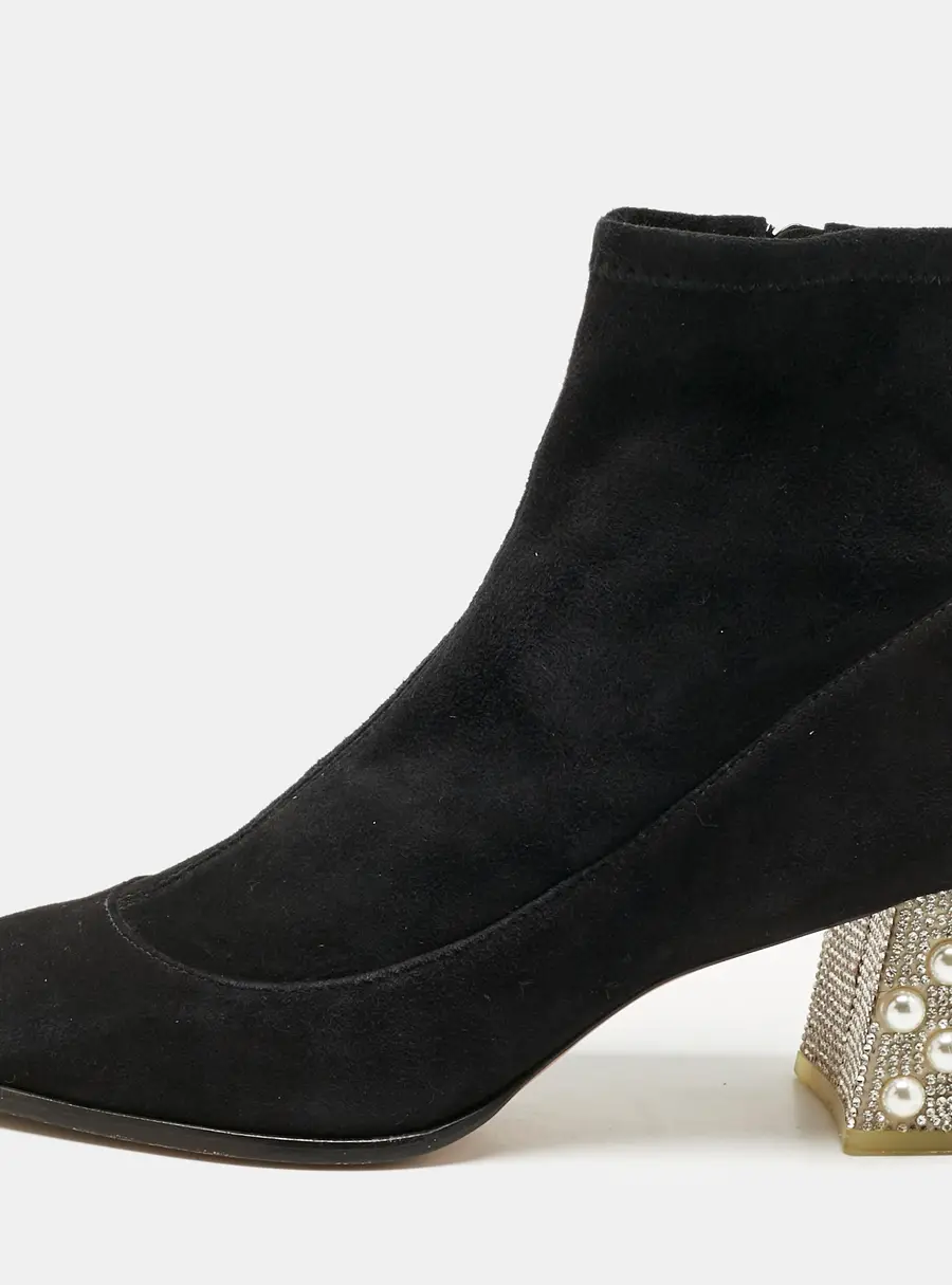 Sophia Webster Black Suede Felicity Mid Ankle Length Boots Size 40