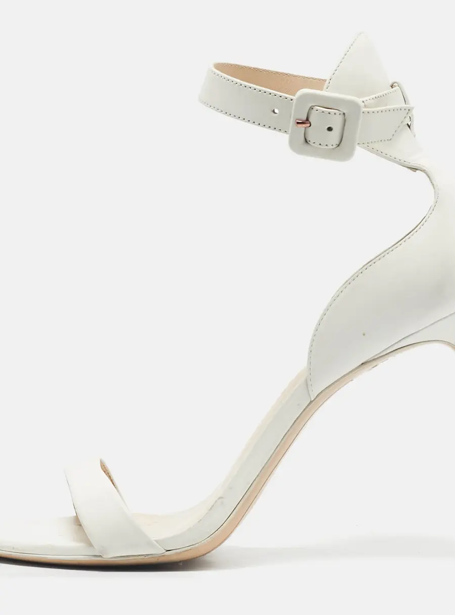 Sophia Webster White Leather Nicole Ankle Strap Sandals Size 38.5