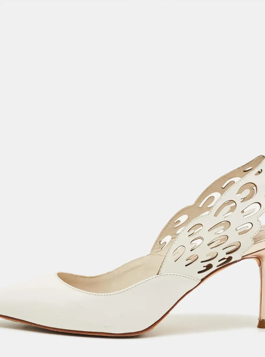 Sophia Webster Angelo Size 35.5 Beige Leather Slingback Pumps