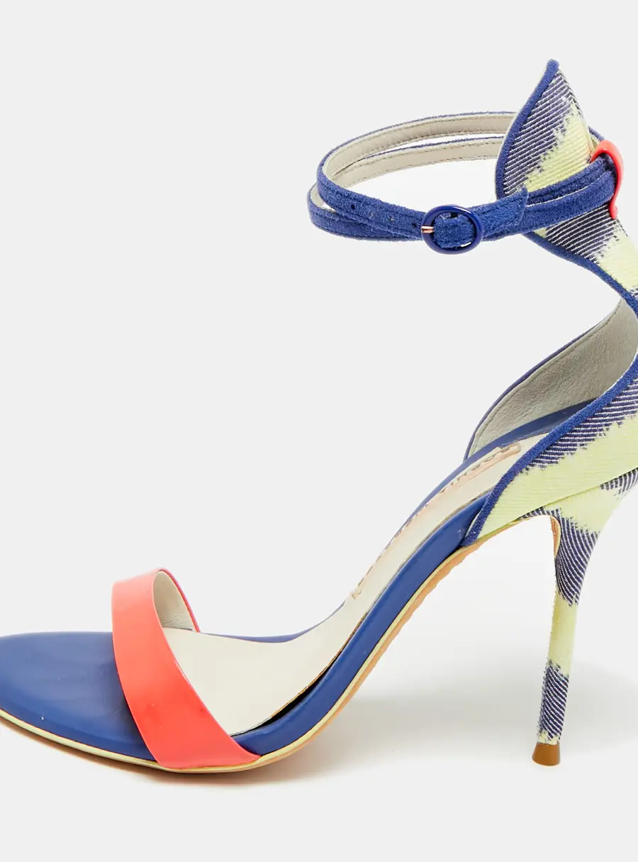 Sophia Webster Nicole Size 36 Multicolor Canvas and Leather Ankle Strap Sandals