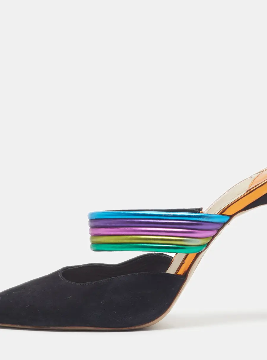 Sophia Webster Joy Size 39 Multicolor Leather and Suede Mules