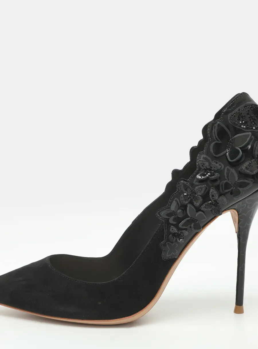 Sophia Webster Harmony Butterfly Size 40 Black Leather and Suede Pumps