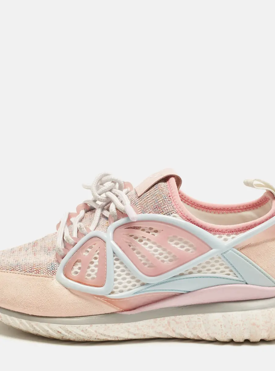 Sophia Webster Candyfloss Size 39 Multicolor Knit Fabric and Suede Low Top Sneakers