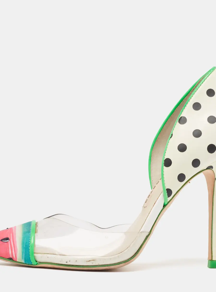 Sophia Webster Jessica Size 37 Multicolor Fabric, Patent Leather and PVC D'orsay Pumps